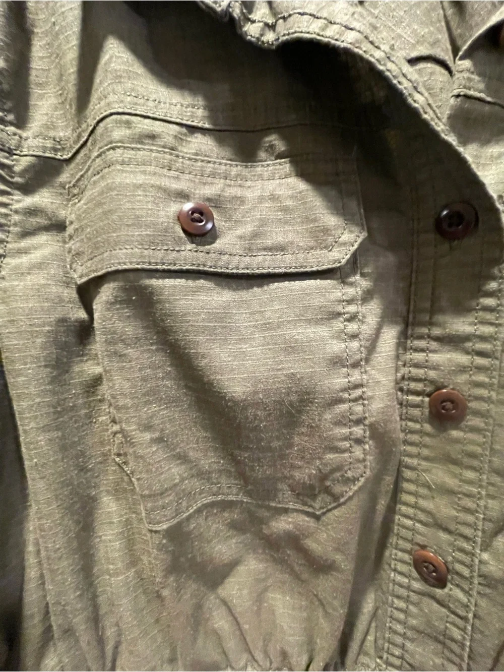 Duluth Trading Co Olive Green Utility Jacket Dress